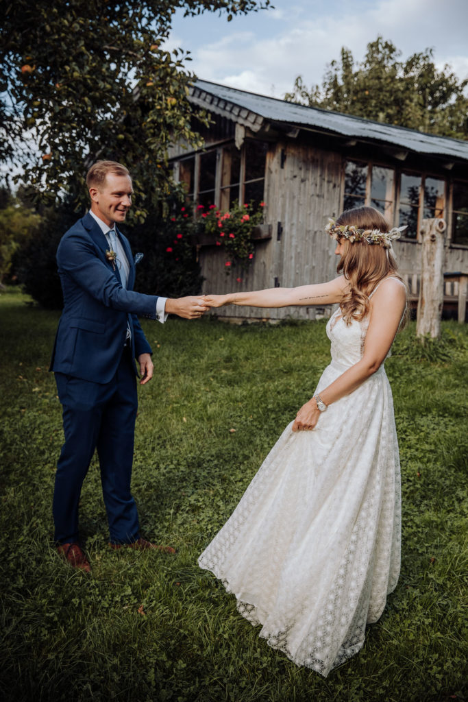 Brautpaarshooting im Baumgartengut, Hochzeit im Salzkammergut