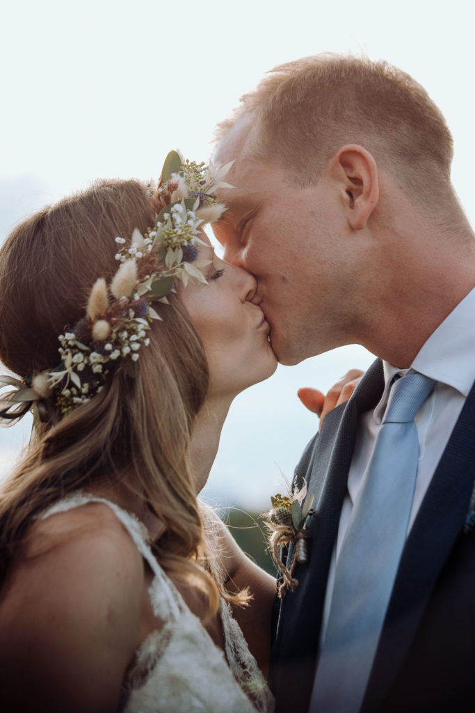 Brautpaarshooting bei Sonnenuntergang, Hochzeit in Salzburg