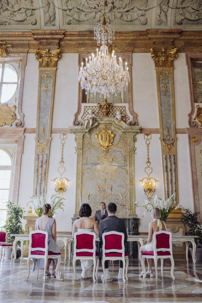 Standesamtliche Hochzeit im Marmorsaal, Schloss Mirabell in Salzburg